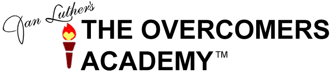 Jan Luther Overcomers Logo-Horizontal2-Text and Torch Jan Luther's The Overcomers Academy